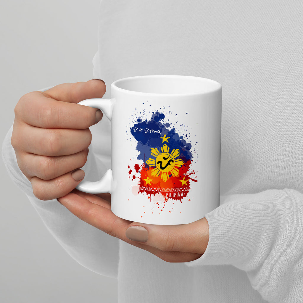 PILIPINAS - Philippine Flag Splash Baybayin Mug