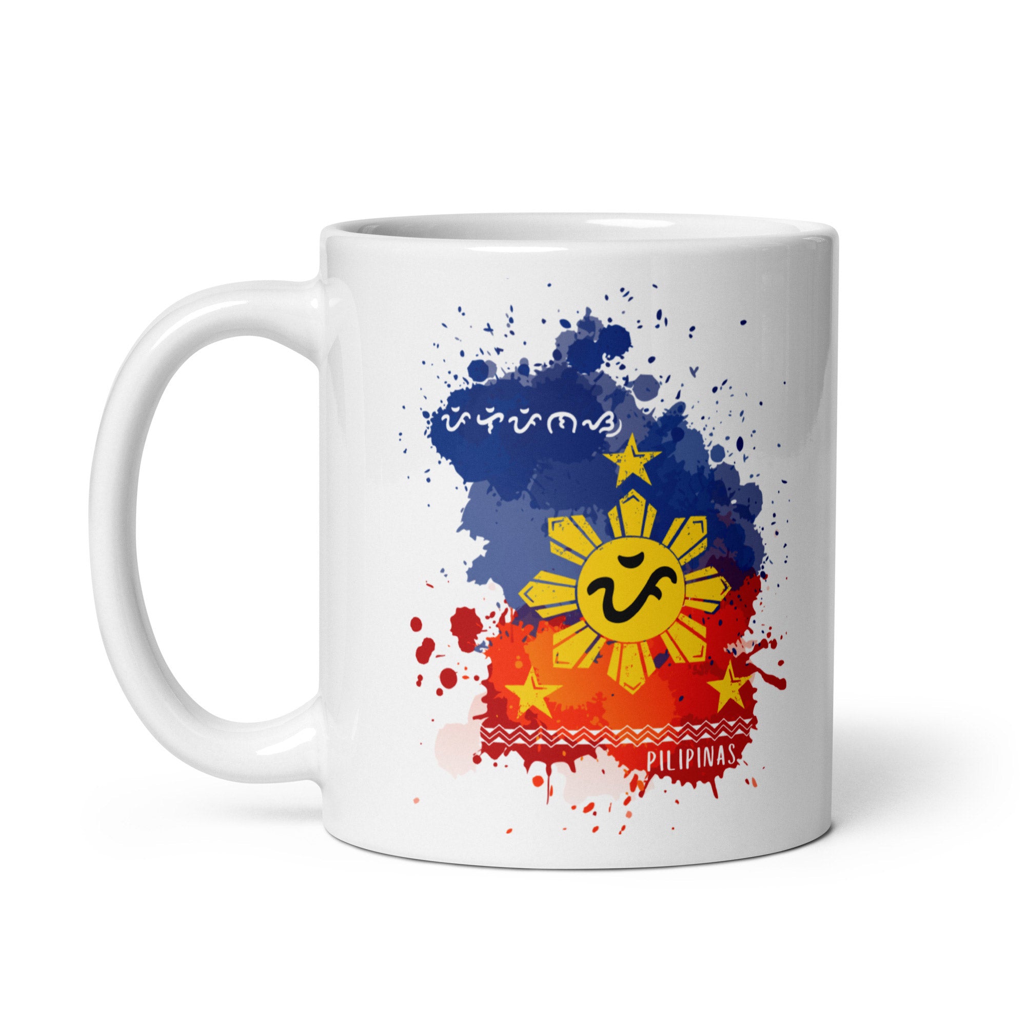 PILIPINAS - Philippine Flag Splash Baybayin Mug