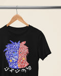 Black Philippine Eagle Pilipinas Baybayin tee on a wooden hanger, front design view