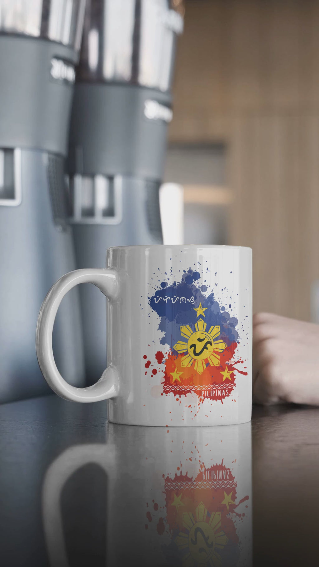 PILIPINAS - Philippine Flag Splash Baybayin Mug